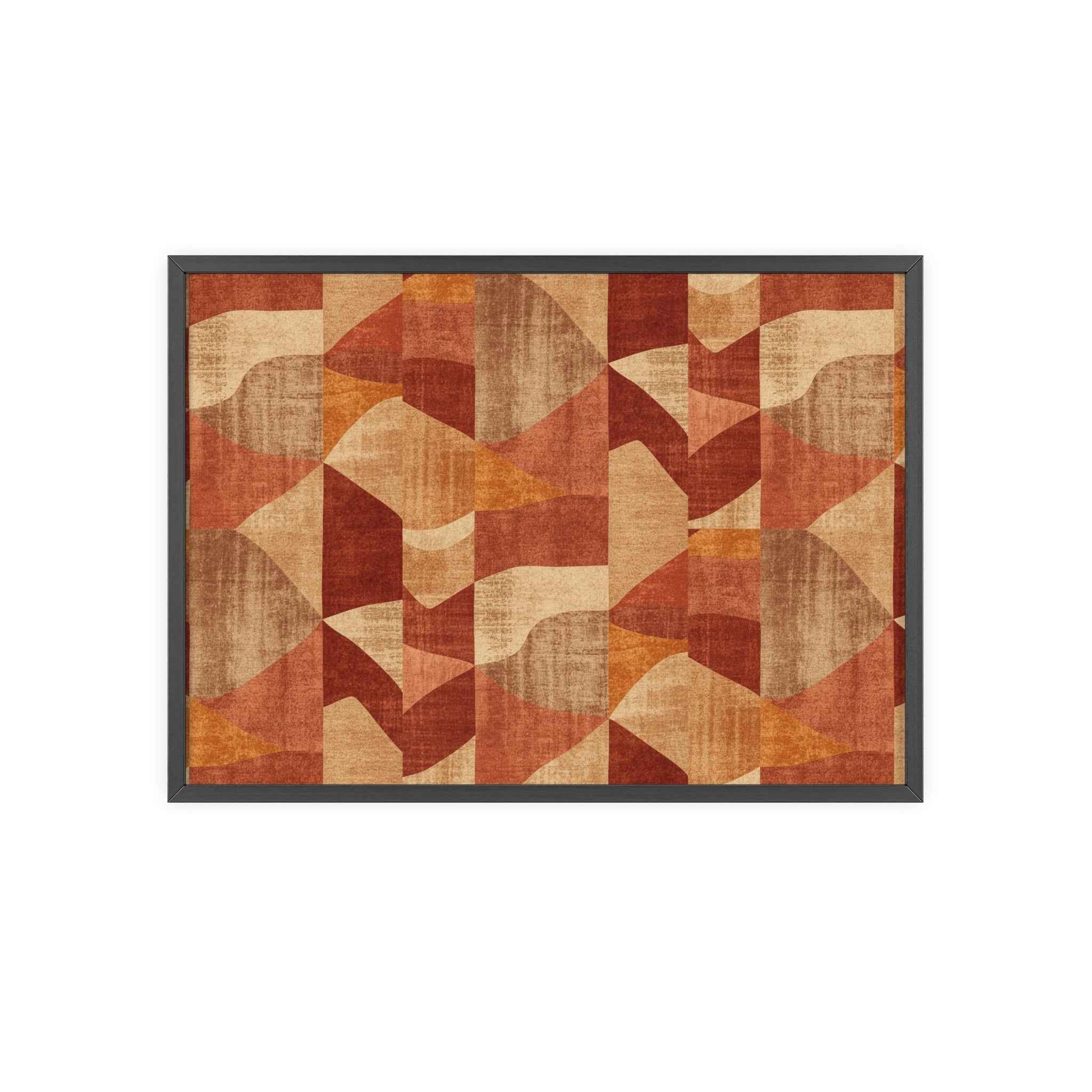 Faux Retro Geometric Poster with Wooden Frame